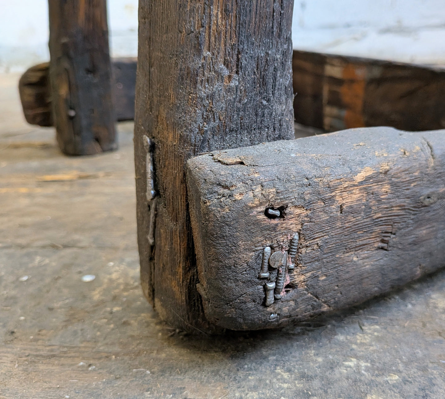 Scarce Antique Primitive Folk Art Industrial Cutlers Style Factory Work Stool