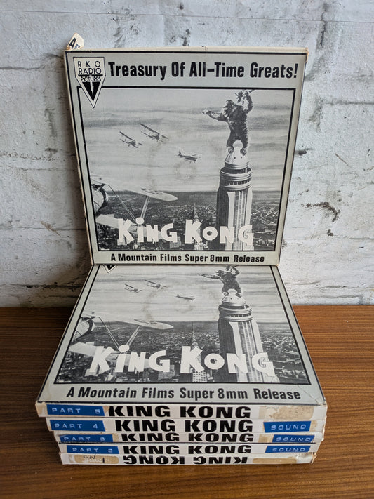 6 x Vintage 1970s Mountain Films Super 8mm Cine Film Reels  of King Kong 1933