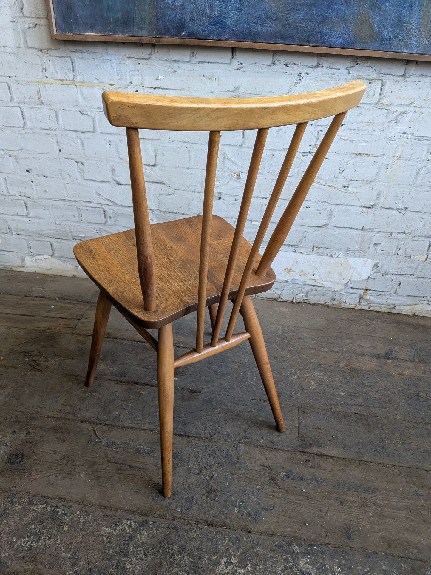 4 Mid Century Modern Ercol All Purpose Chairs and Ercol Drop Leaf Kitchen Bistro Cafe Dining Table
