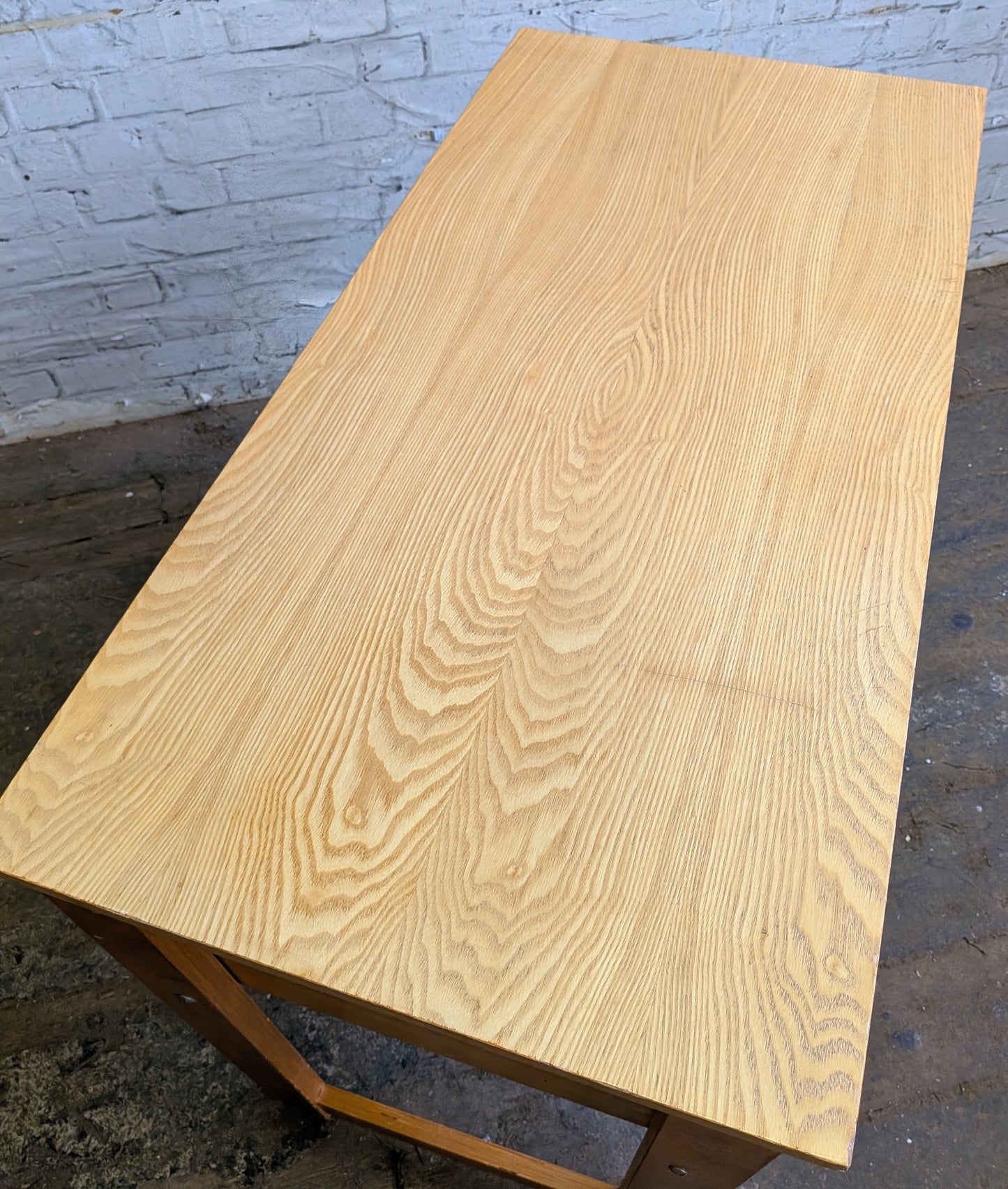 Vintage 70s Retro Mid Century Modern 2 Drawer Work Desk Dressing Vanity Table