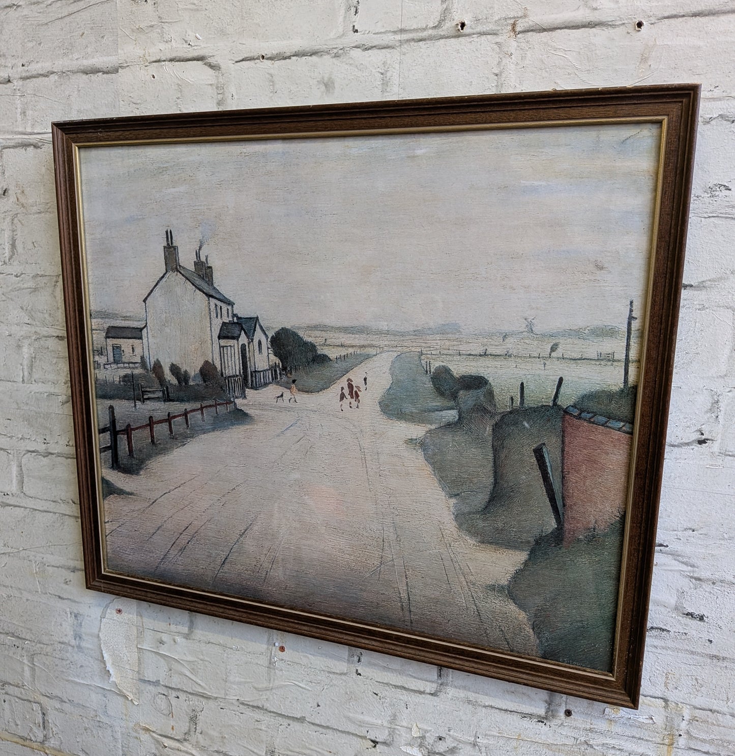 Rare Vintage 70s 80s Framed Print of L.S. Lowry A Country Road (1952)