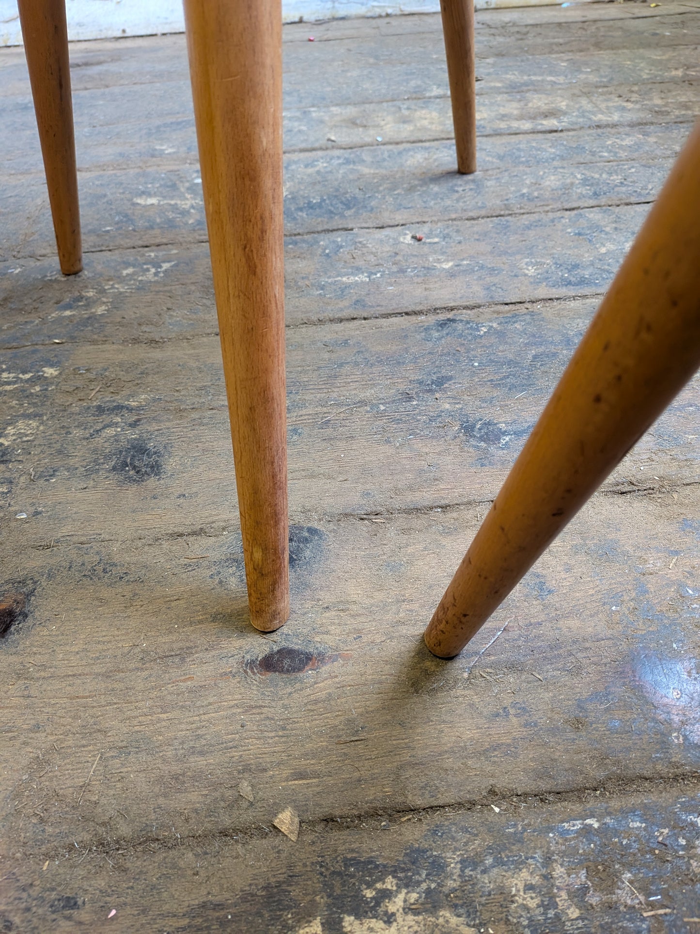 4 Mid Century Modern Ercol All Purpose Chairs and Ercol Drop Leaf Kitchen Bistro Cafe Dining Table