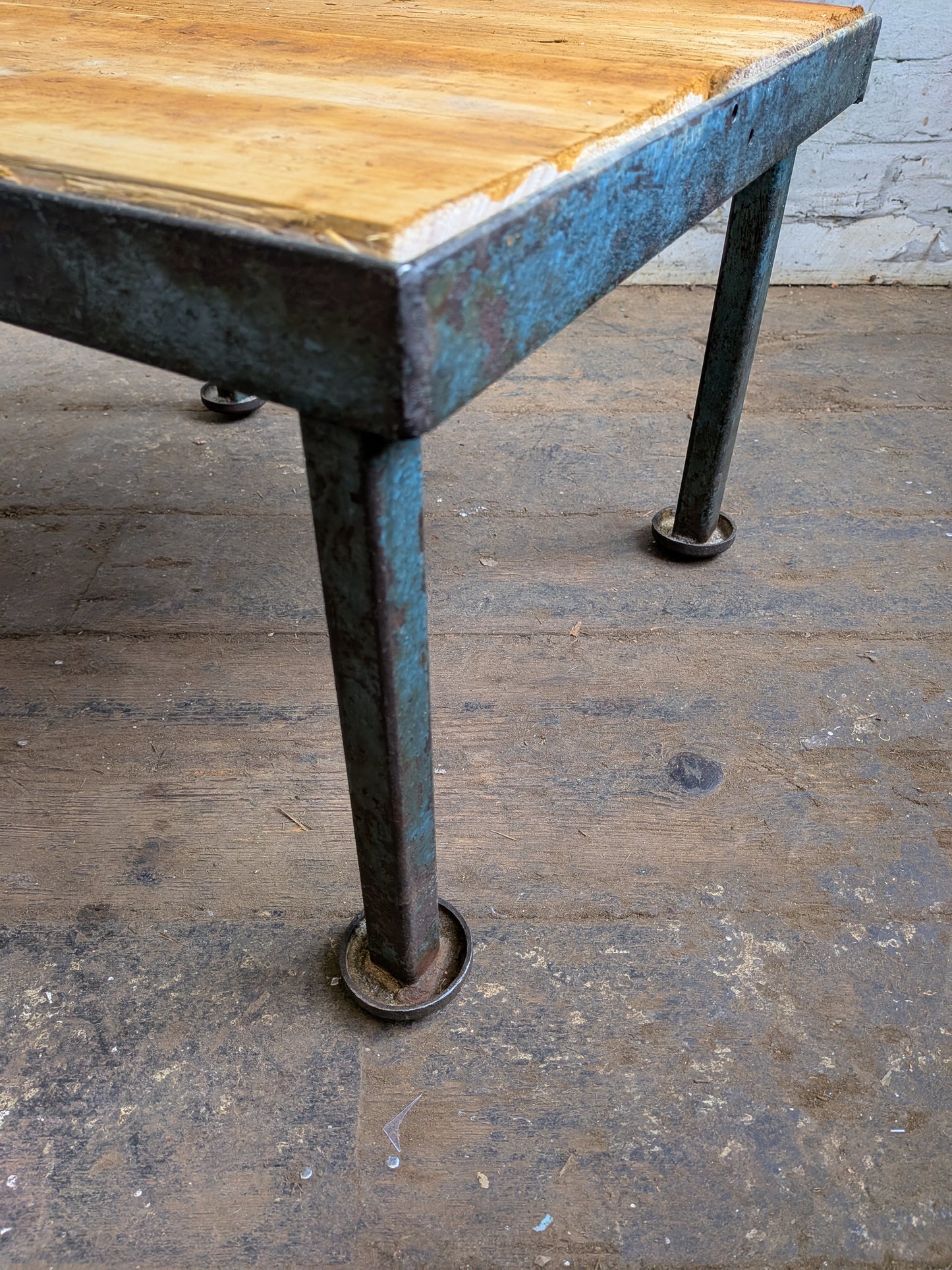 Vintage 50s 60s Mid Century Industrial Steel Side Coffee Lamp Table