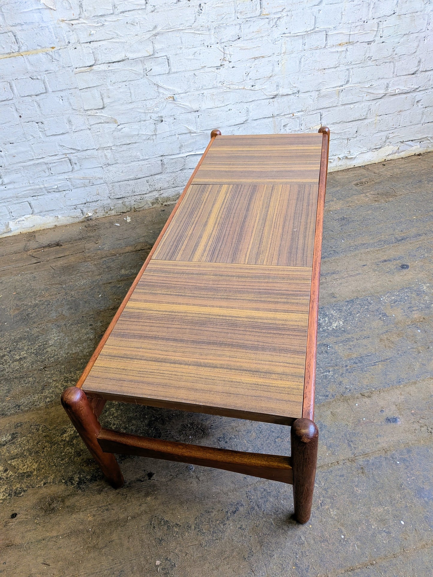 Vintage 60s 70s Retro Mid Century Modern Teak Coffee Table with Changeable Formica Top