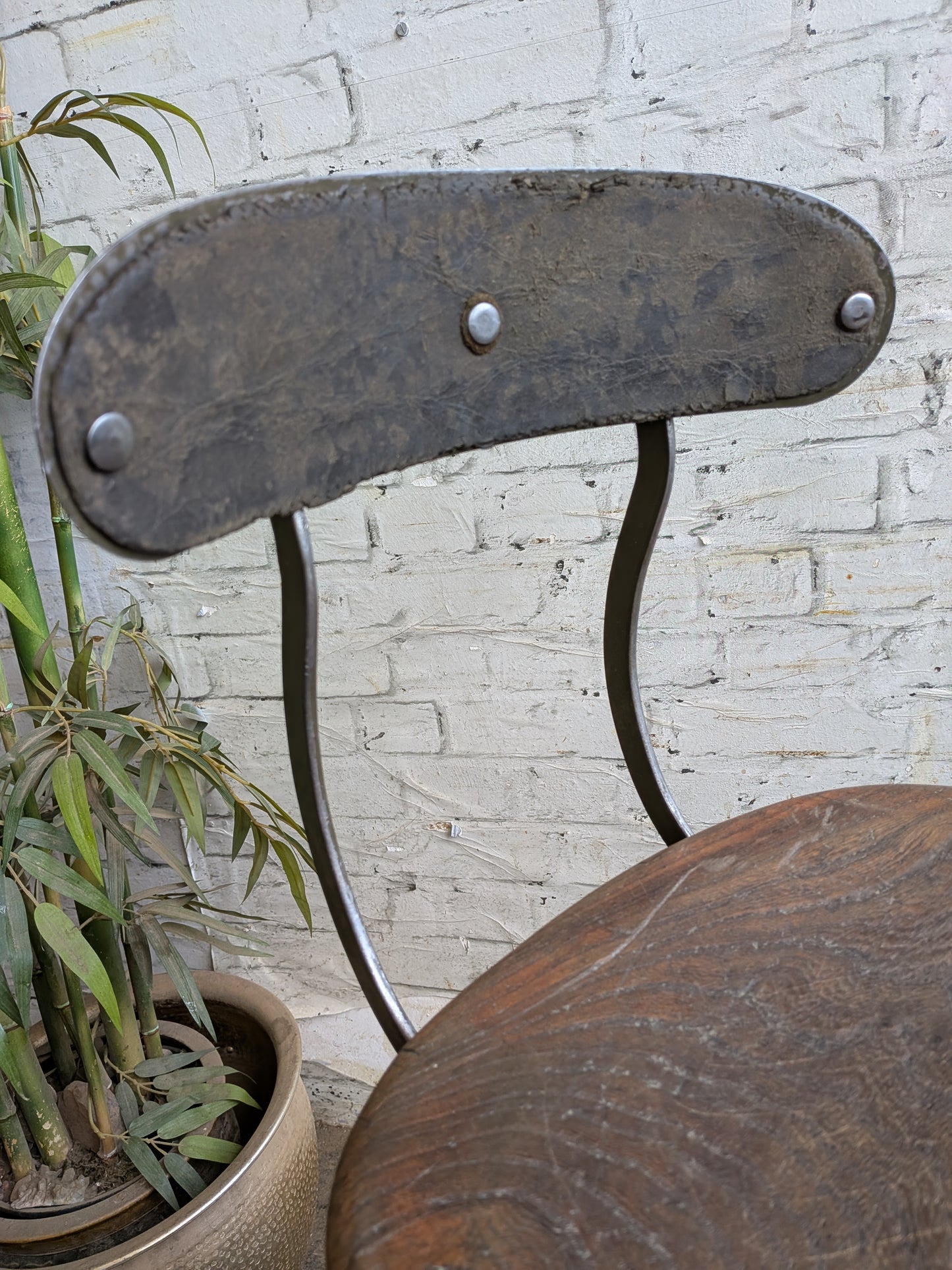 1 x Rare Vtg 30s 40s Art Deco Evertaut Industrial Metal High Chair with Footrest