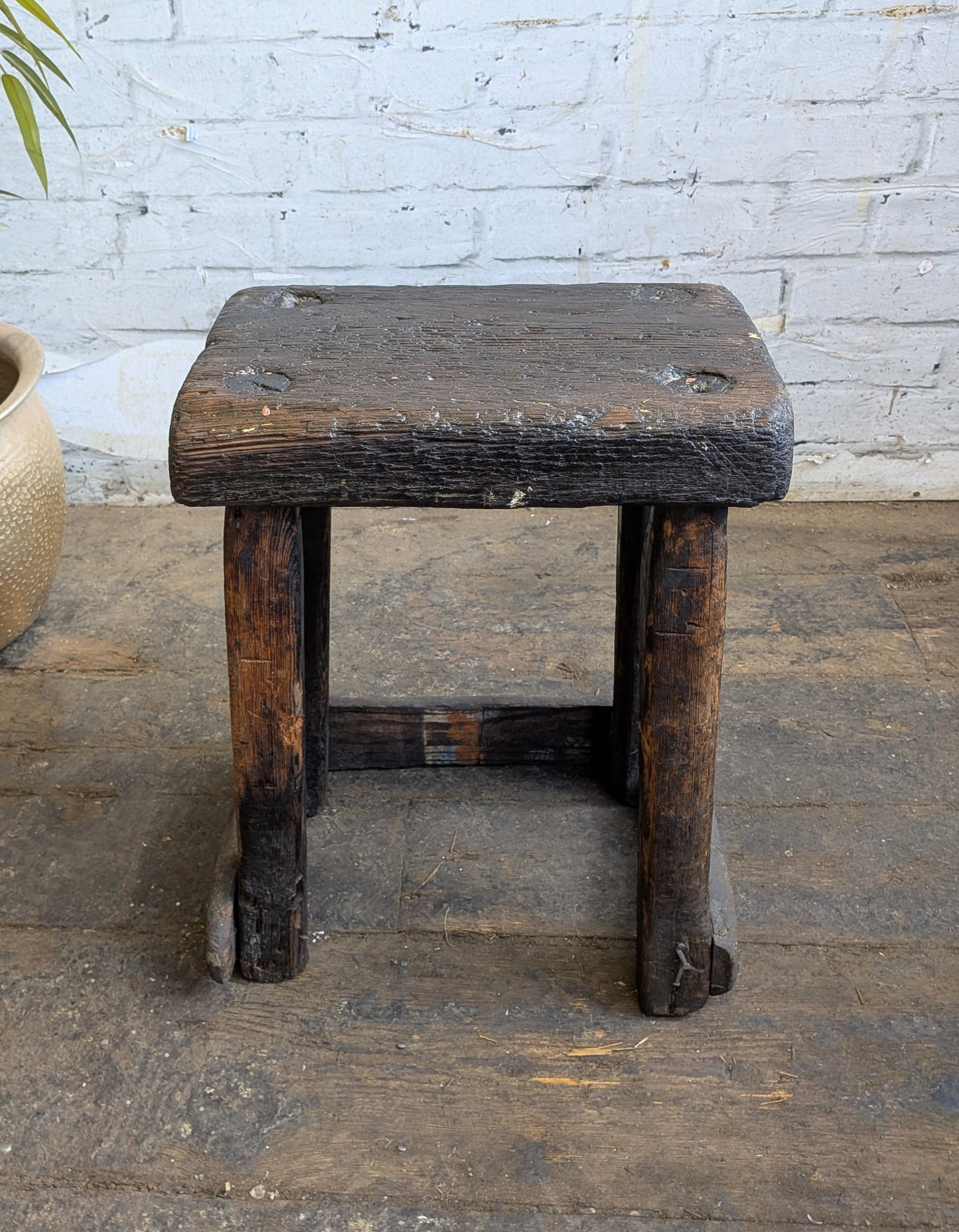 Scarce Antique Primitive Folk Art Industrial Cutlers Style Factory Work Stool