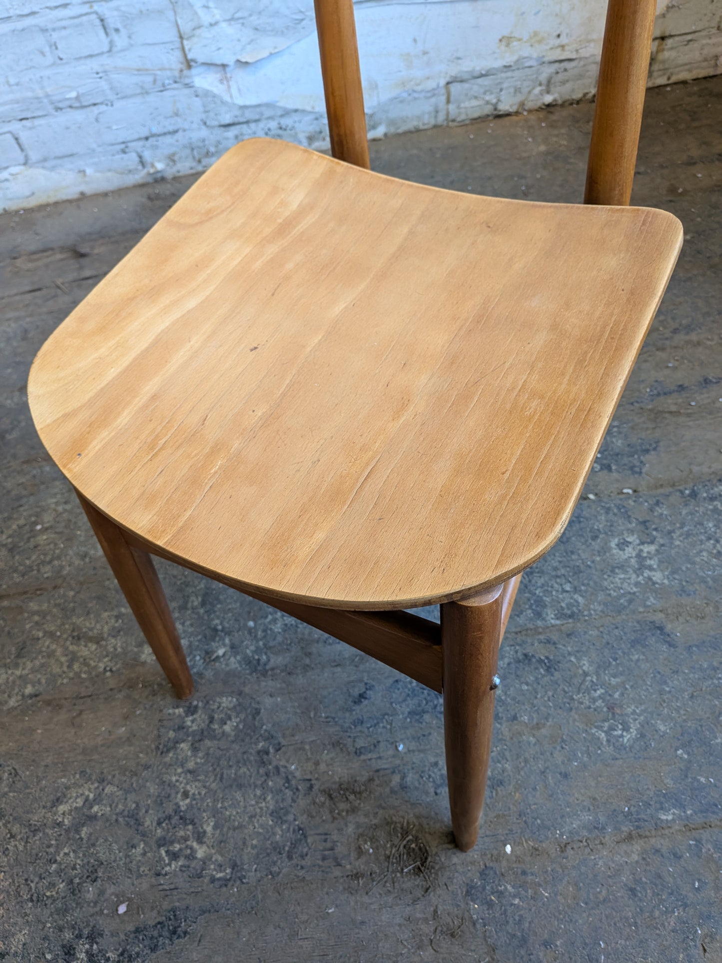 Small Vintage 1960s Mid Century Modern 2 Drawer Desk with Matching Chair